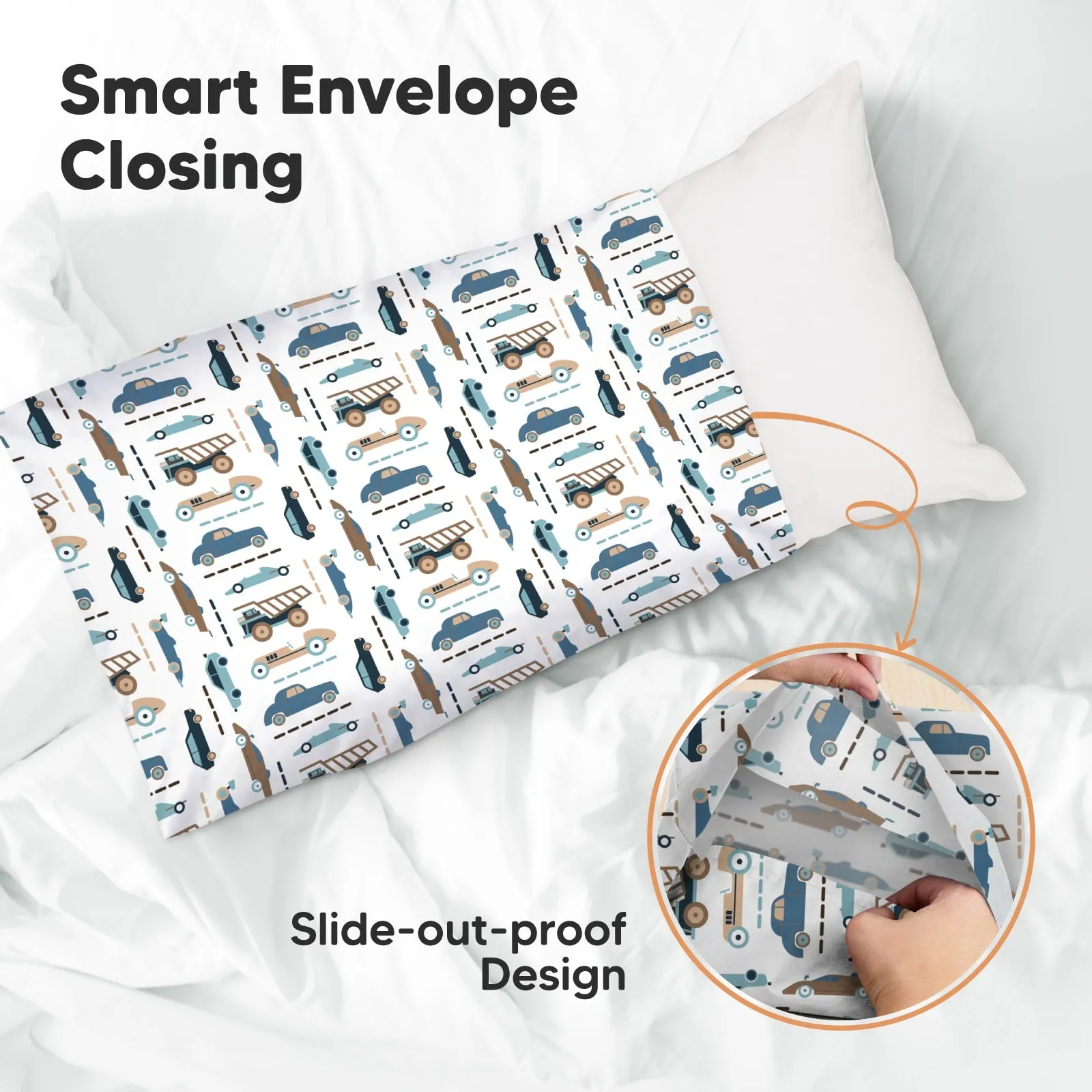 Printed Toddler Pillowcase 13X18" (Vroom)