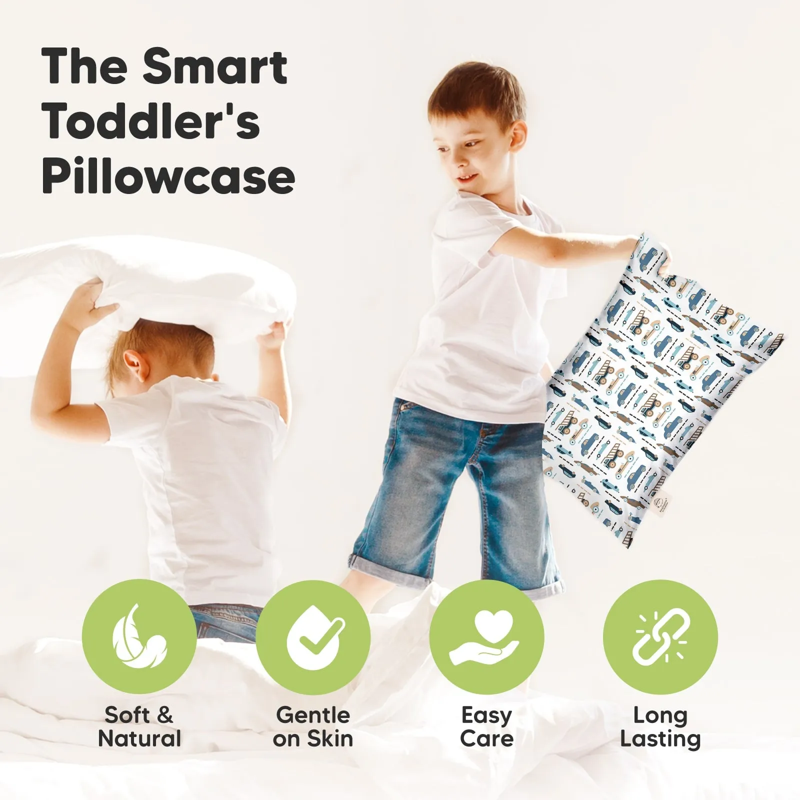 Printed Toddler Pillowcase 13X18" (Vroom)