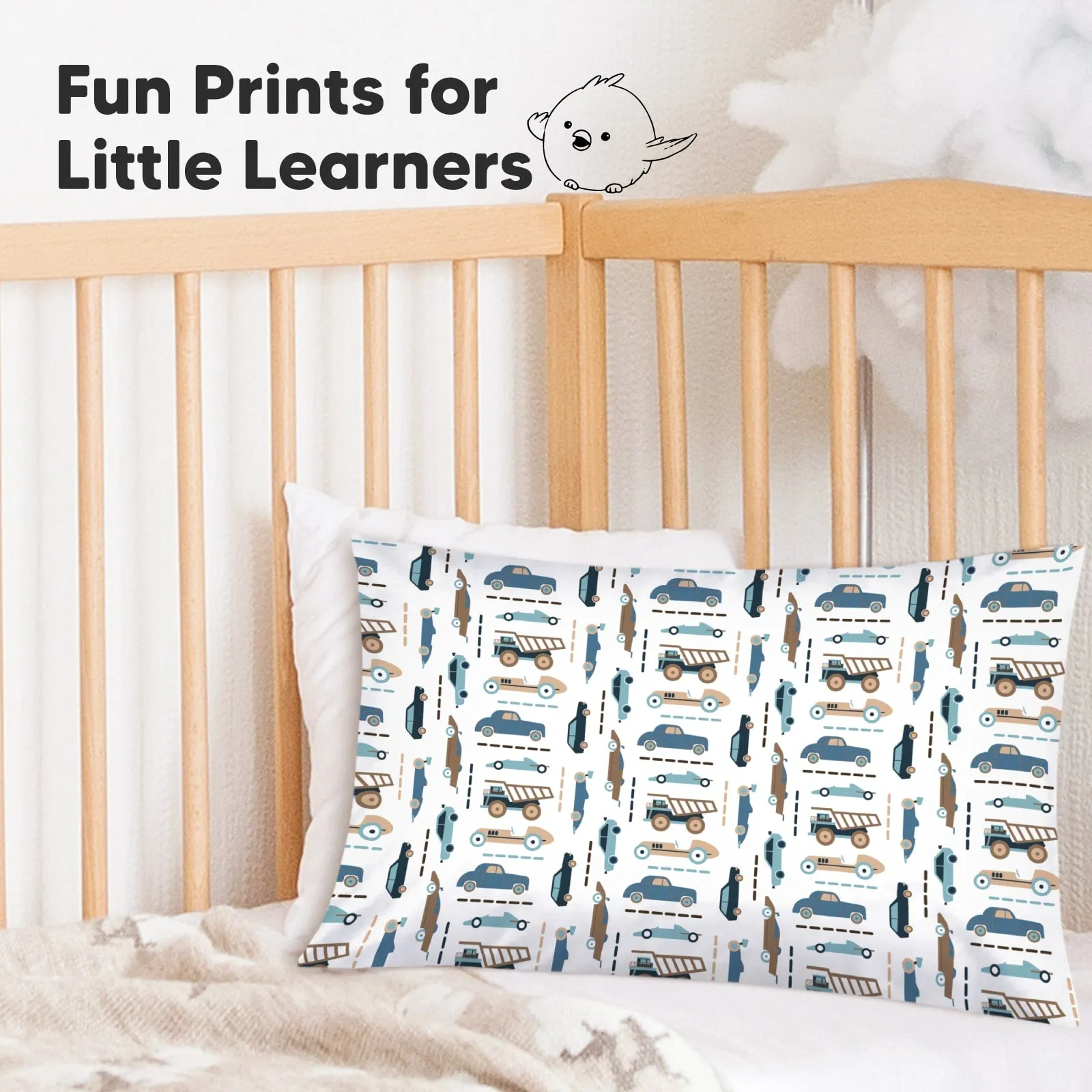 Printed Toddler Pillowcase 13X18" (Vroom)