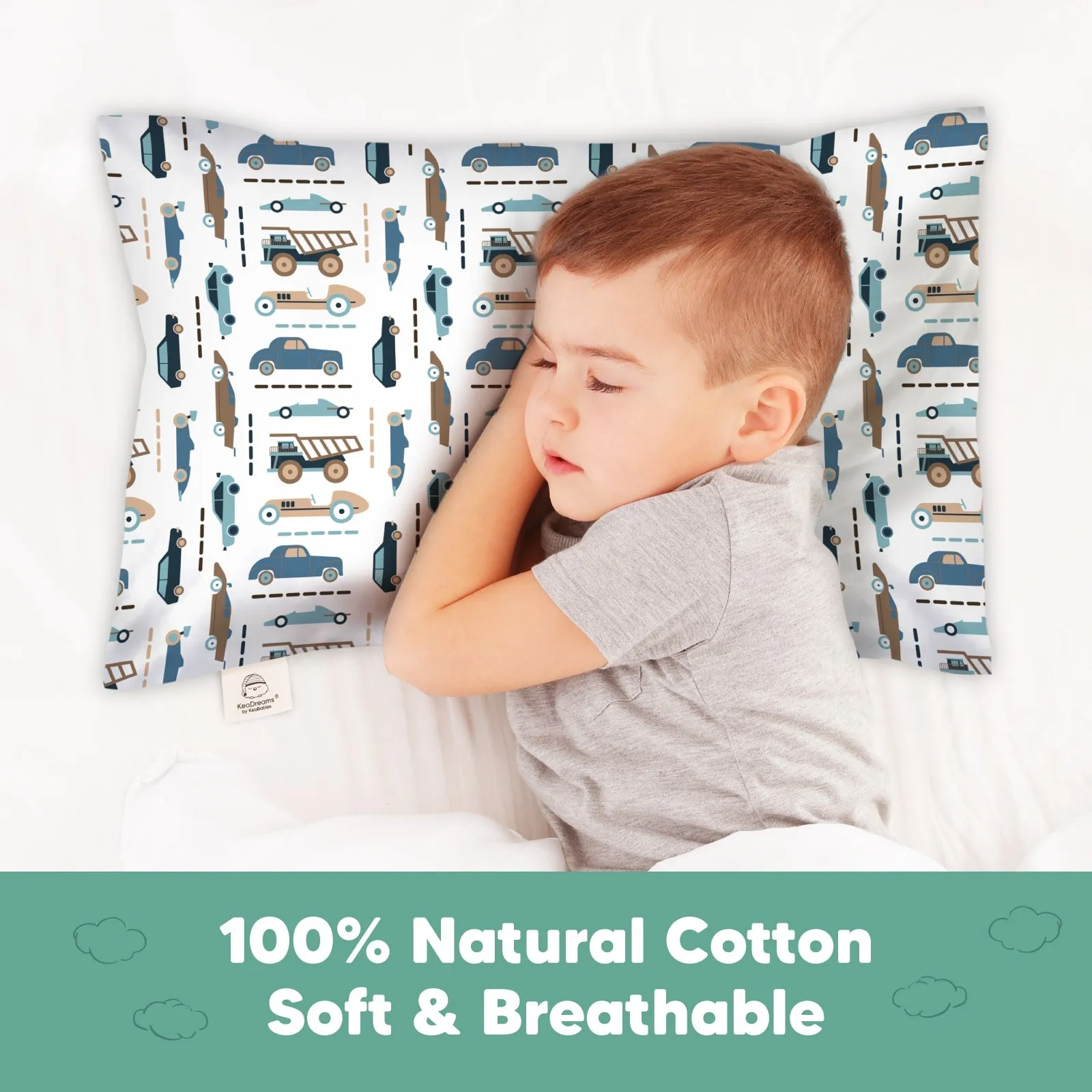 Printed Toddler Pillowcase 13X18" (Vroom)