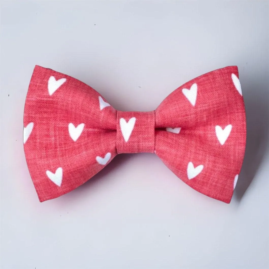 Red Hearts Bow Tie & Dark Grey Suspenders Set