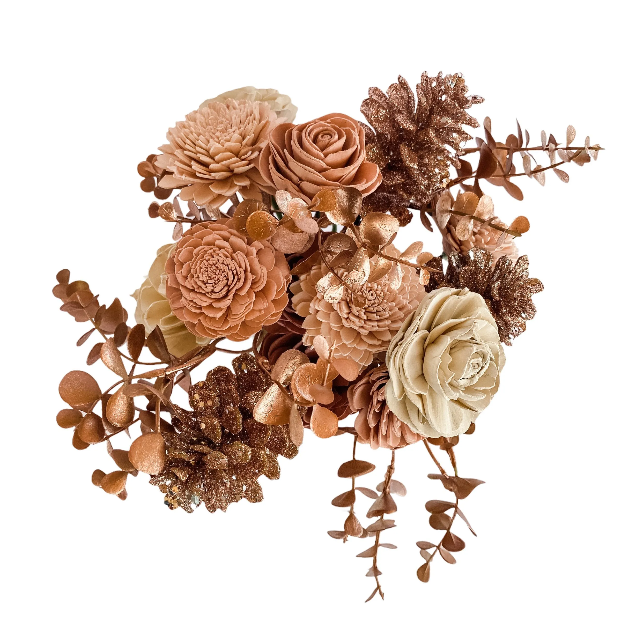 Rose Gold Pinecones Mason Jar Arrangement - Quart