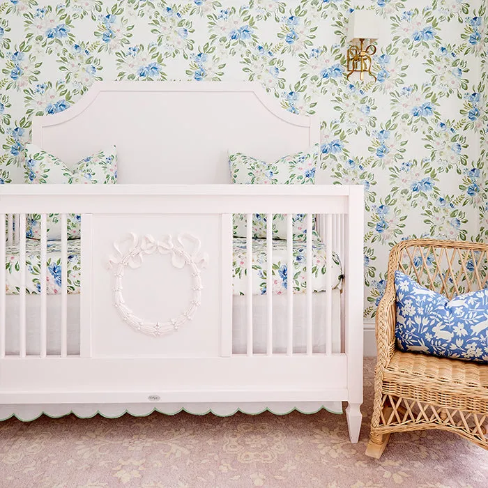 Scallop Crib Skirt in Garden Green