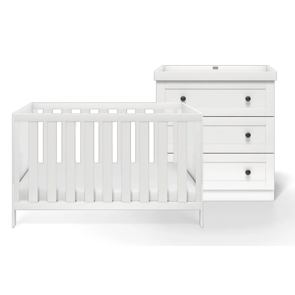Silver Cross Bromley 2 Piece White Nursery Set