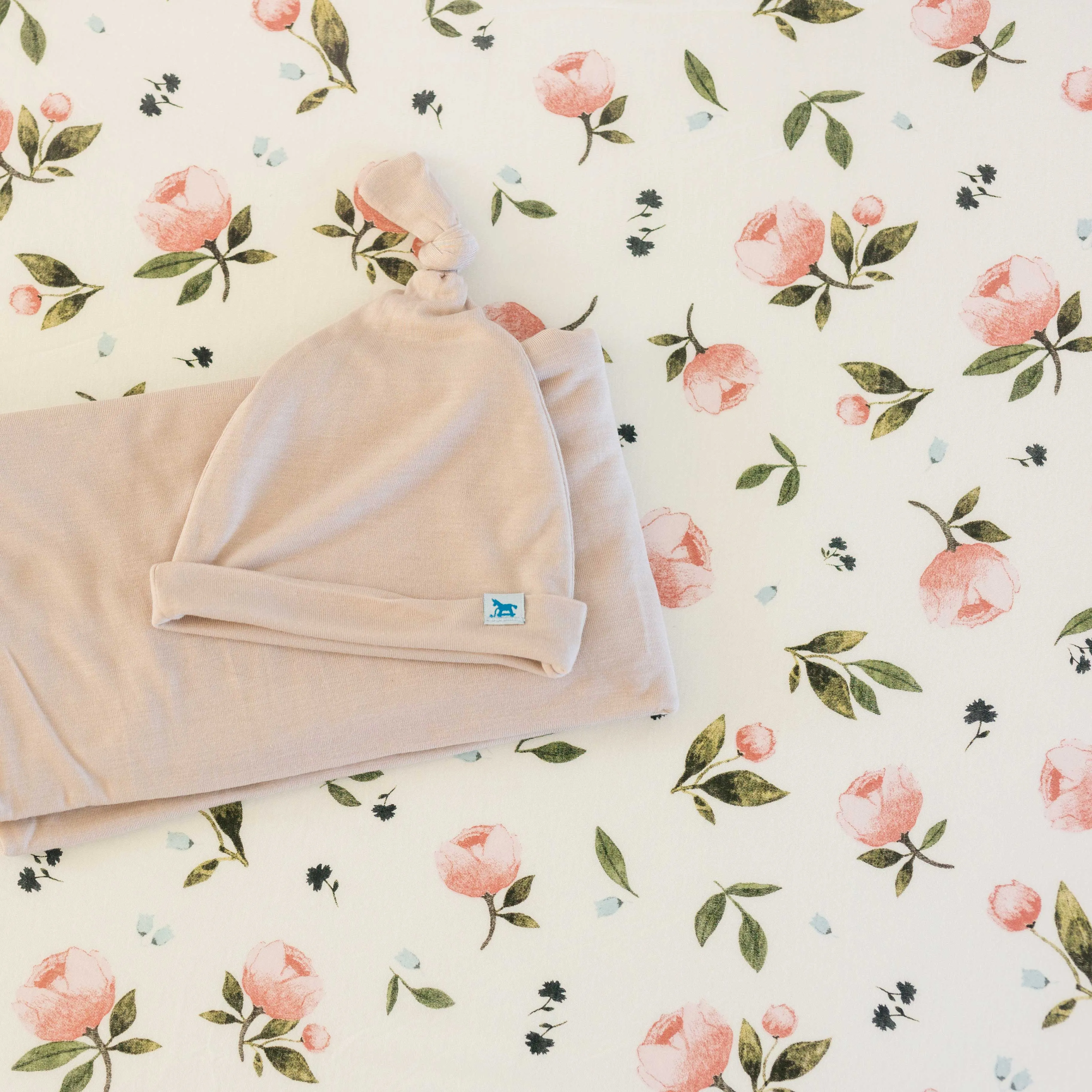 Stretch Knit Crib Sheet - Watercolor Rose