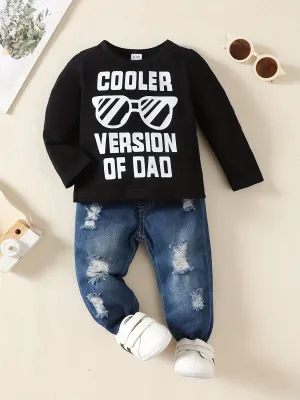 Stylish Toddler Boys COOLER VERSION OF DAD Outfit Set