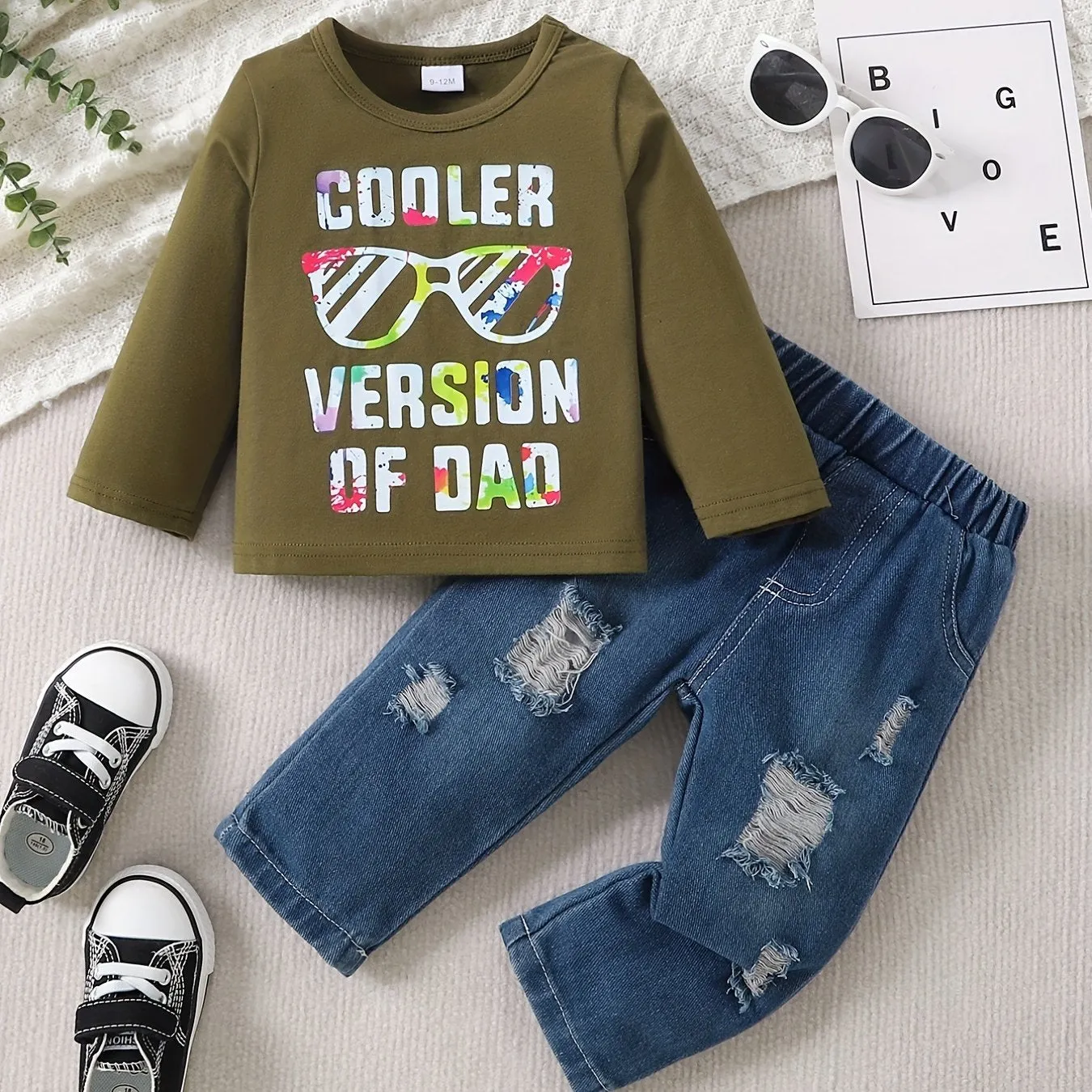 Stylish Toddler Boys COOLER VERSION OF DAD Outfit Set
