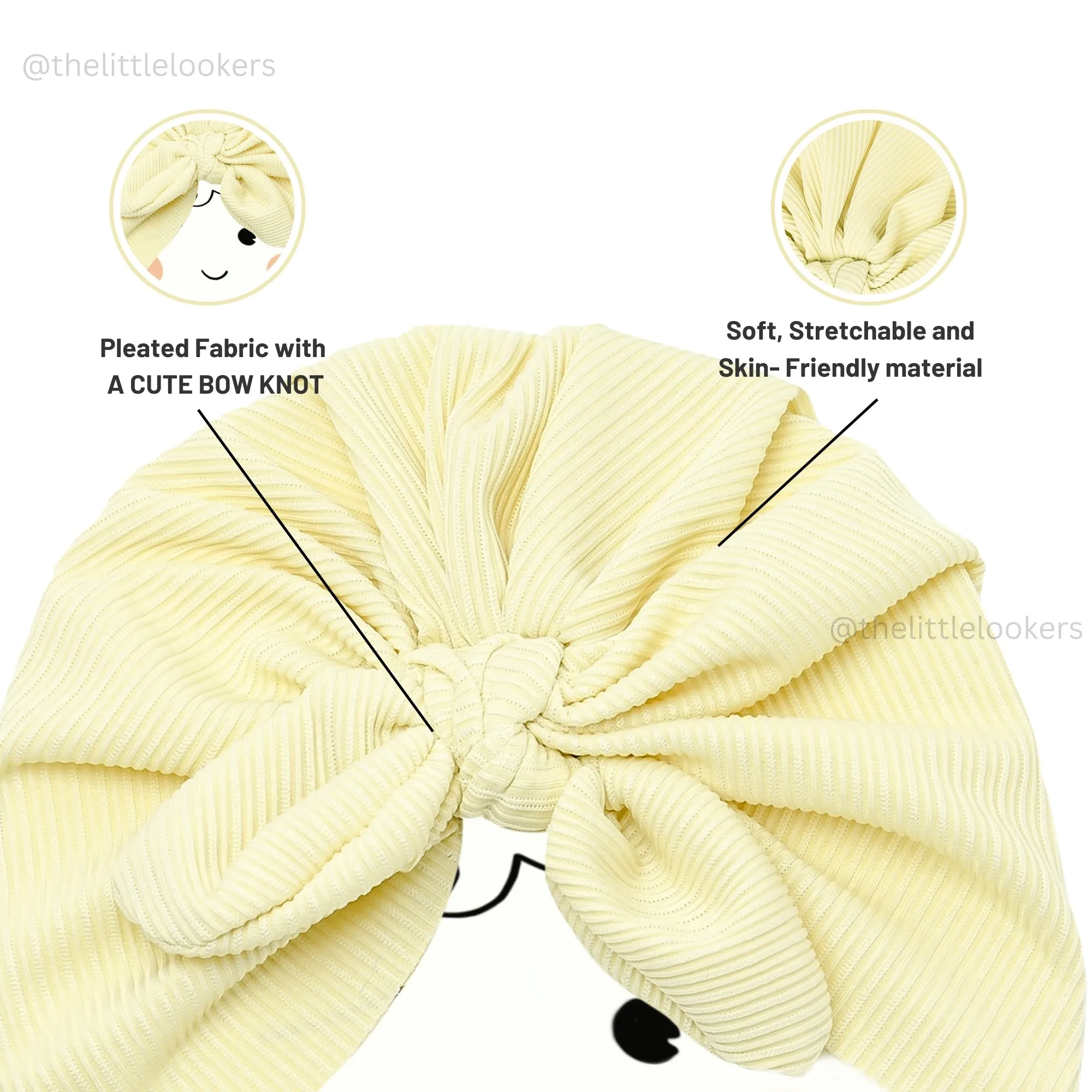 THE LITTLE LOOKERS Unisex Soft Turban Cap, Baby Headwear | Suitable for 3 to 18 Months Baby