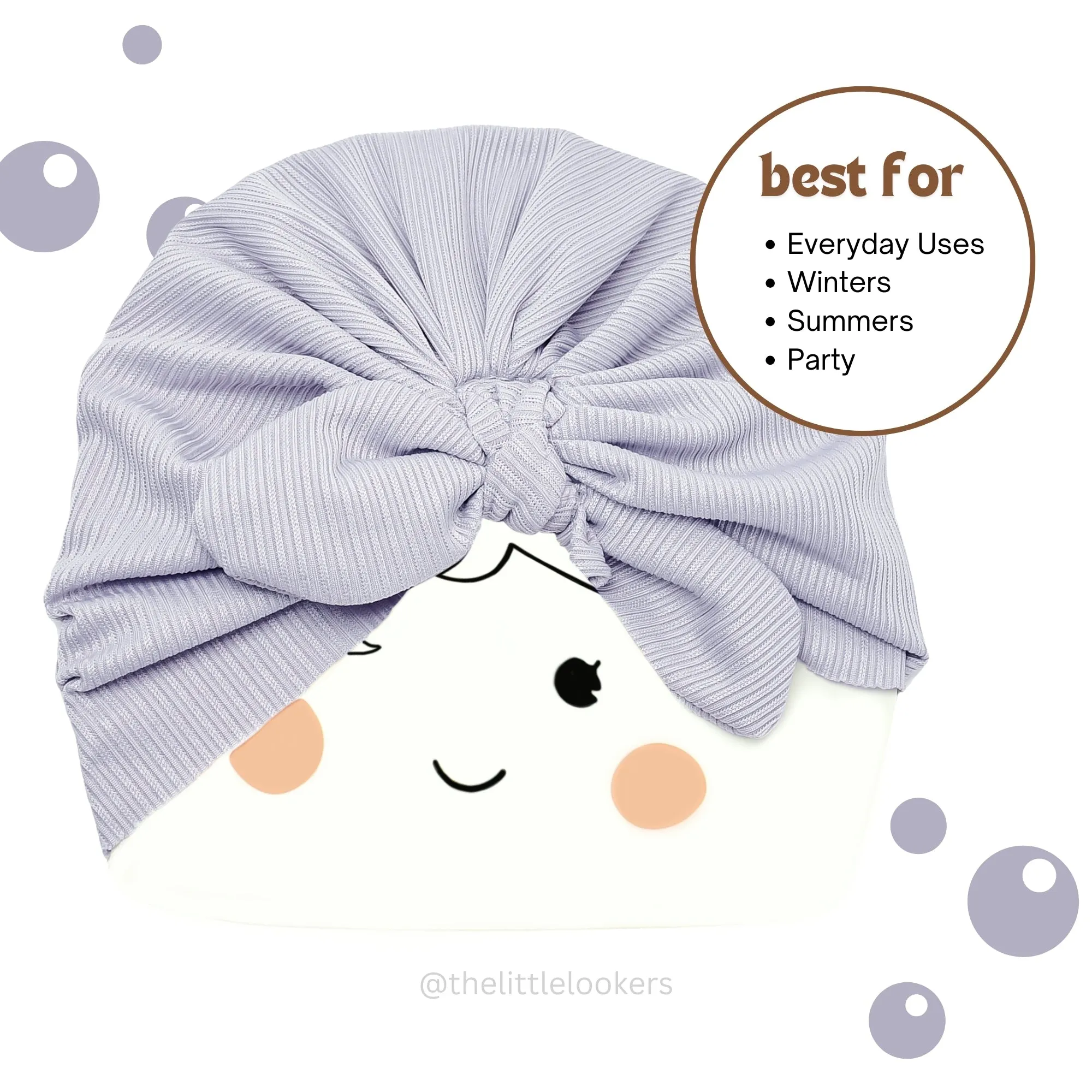THE LITTLE LOOKERS Unisex Soft Turban Cap, Baby Headwear | Suitable for 3 to 18 Months Baby