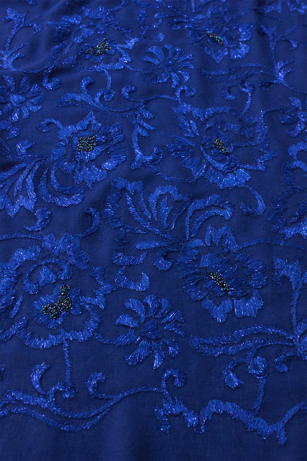 The Royal Shimmer | Embroidered Pure Cashmere Stole