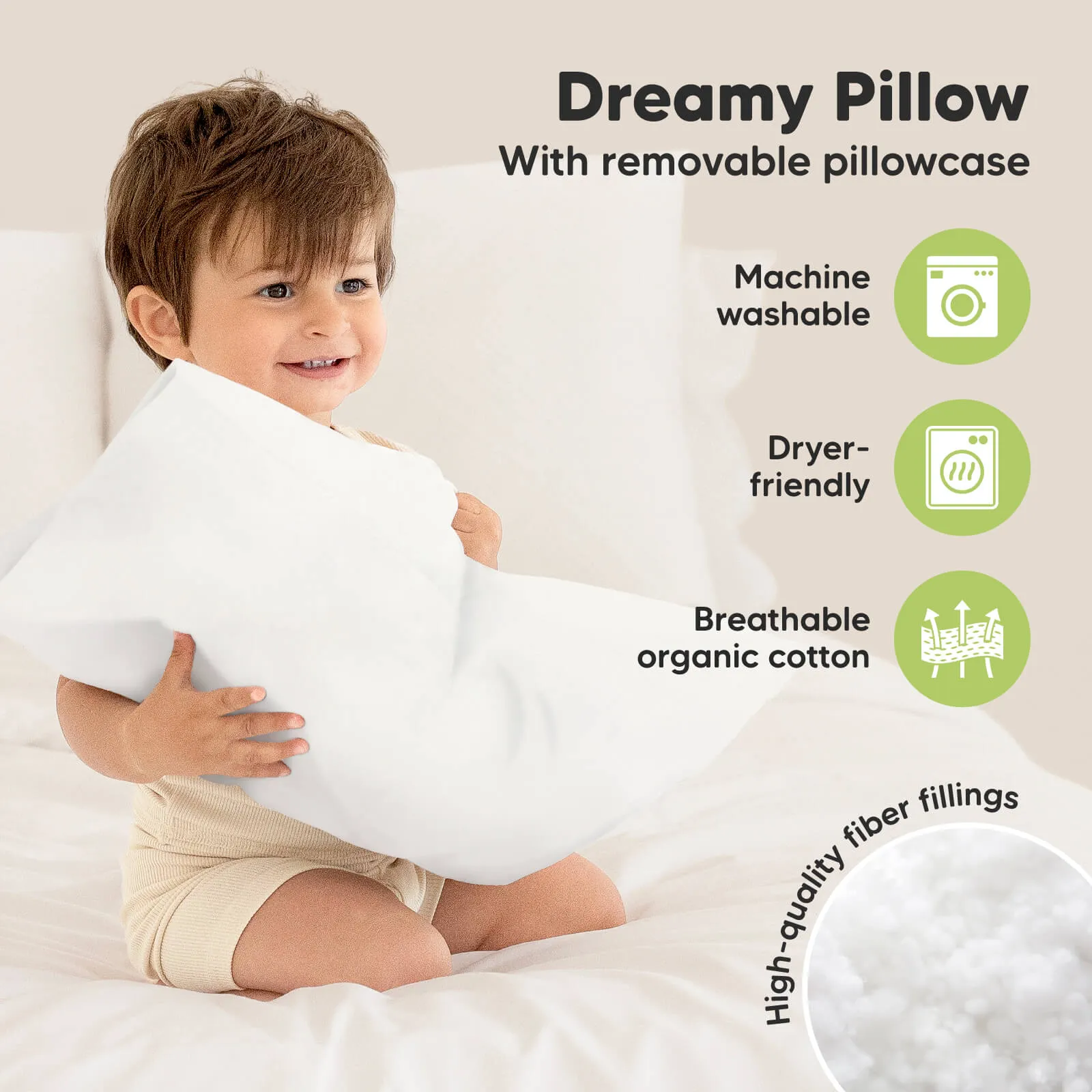 Toddler Pillow with Pillowcase (Marine)