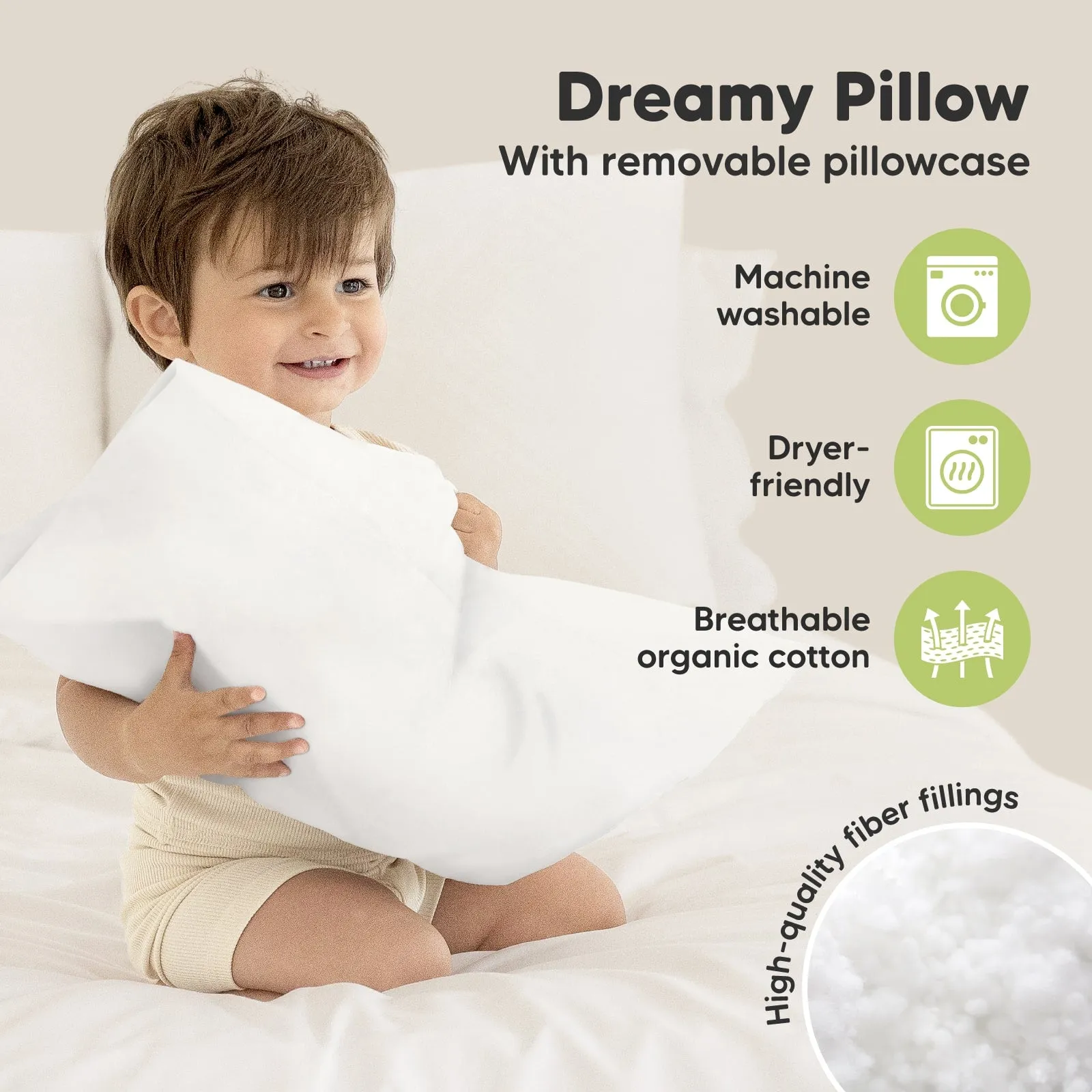 Toddler Pillow with Pillowcase (Robo Pals)