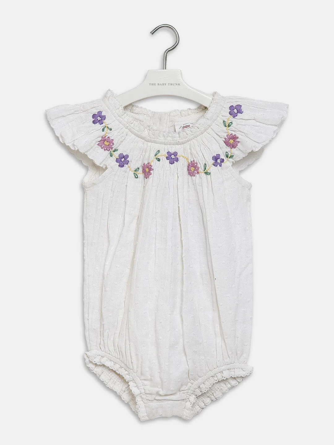VINTAGE WHITE FLORAL ONESIE