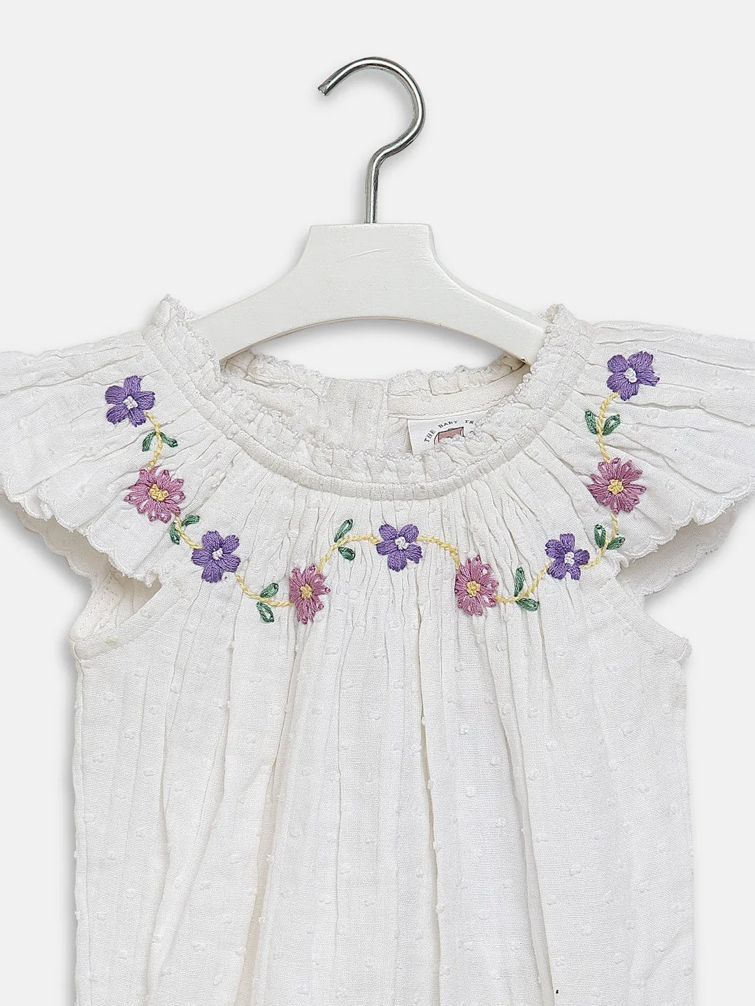 VINTAGE WHITE FLORAL ONESIE