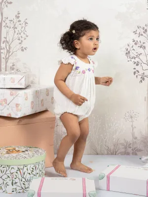 VINTAGE WHITE FLORAL ONESIE