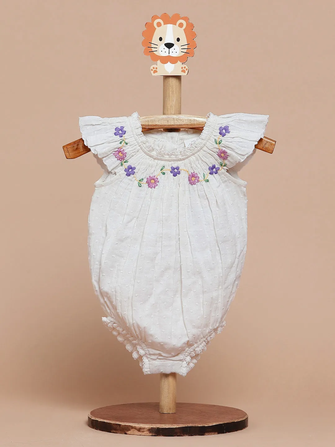 VINTAGE WHITE FLORAL ONESIE