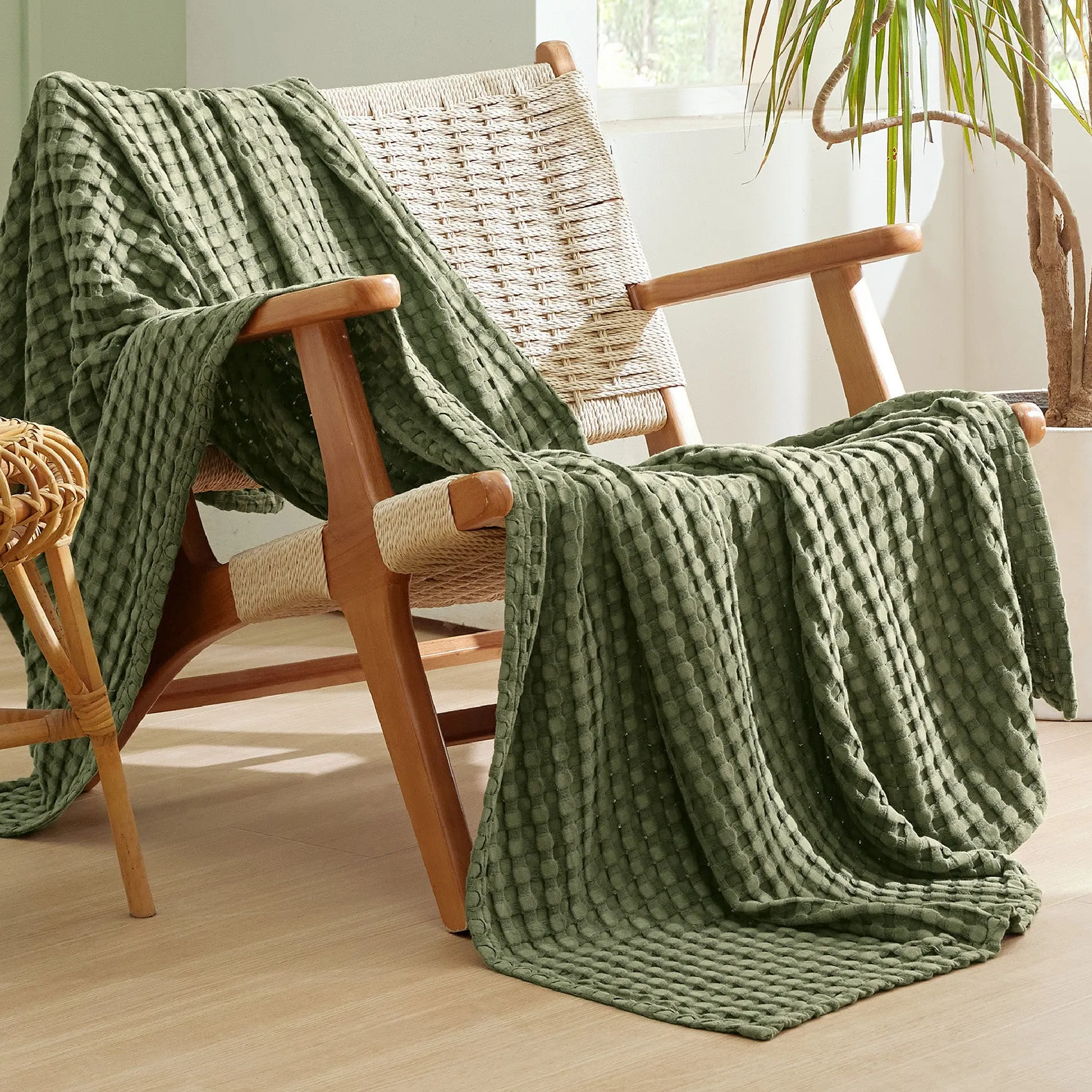Viscose from Bamboo Waffle Weave Blanket