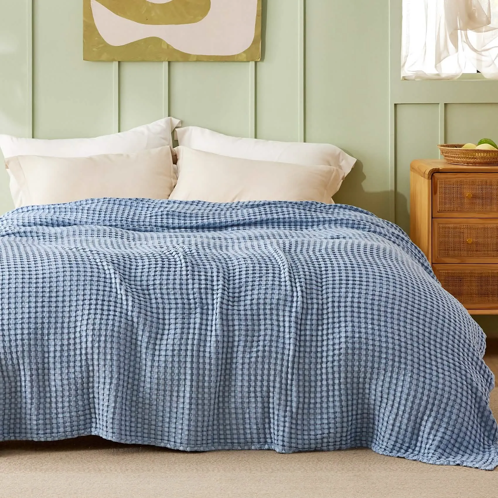 Viscose from Bamboo Waffle Weave Blanket
