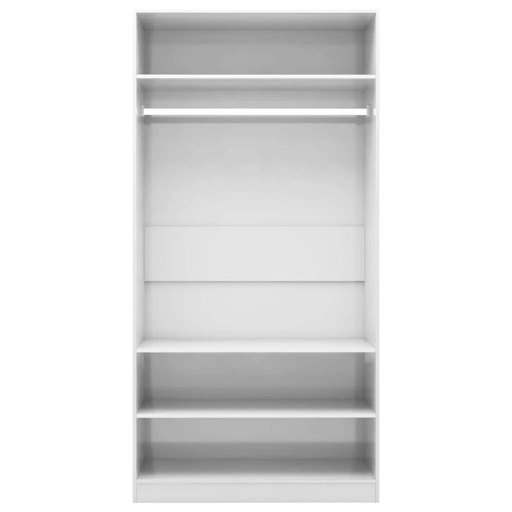 Wardrobe High Gloss White 100x50x200 cm Engineered Wood
