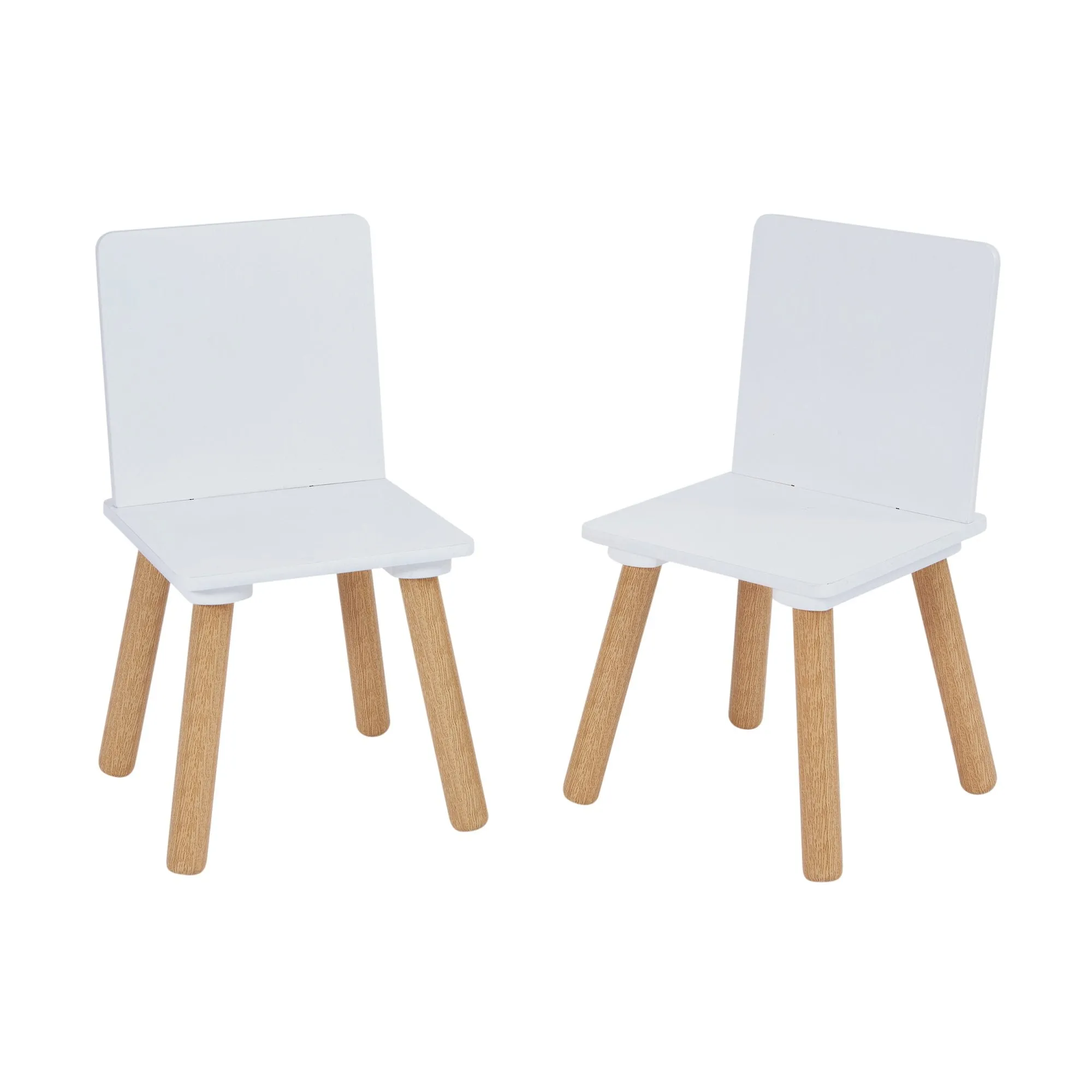 White & Pinewood Table & Chairs