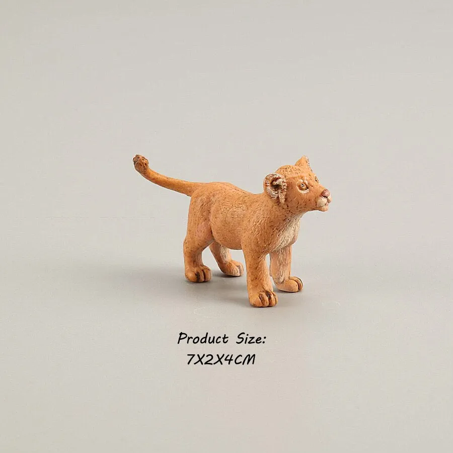 Wild animal model tiger lion leopard educational hand-painted jungle animal action figure model set