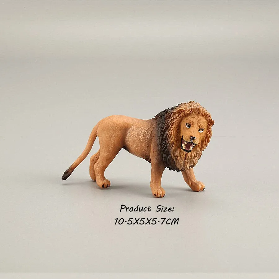 Wild animal model tiger lion leopard educational hand-painted jungle animal action figure model set