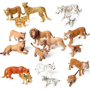 Wild animal model tiger lion leopard educational hand-painted jungle animal action figure model set