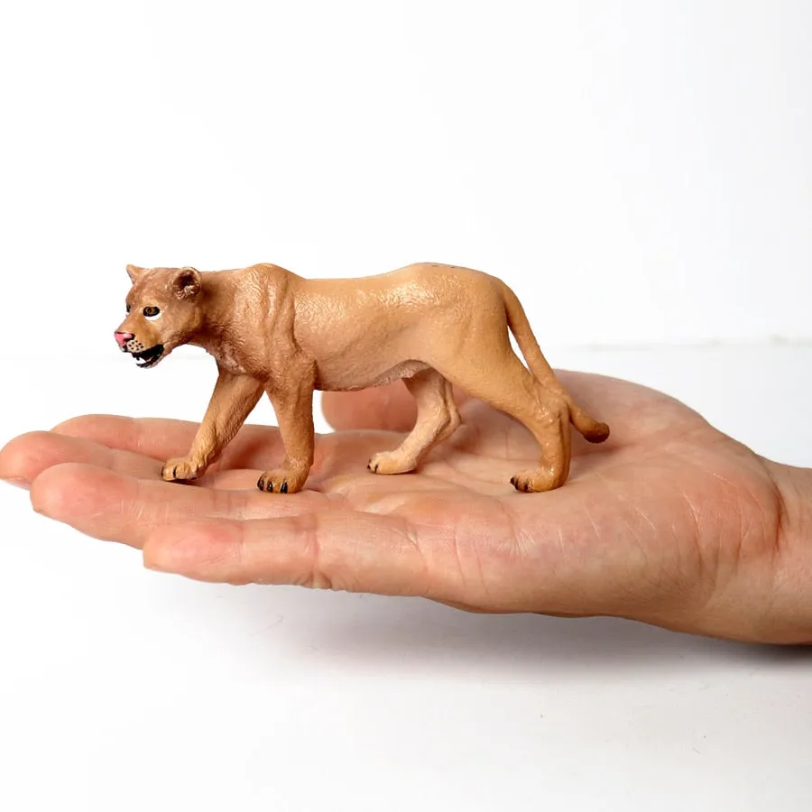 Wild animal model tiger lion leopard educational hand-painted jungle animal action figure model set