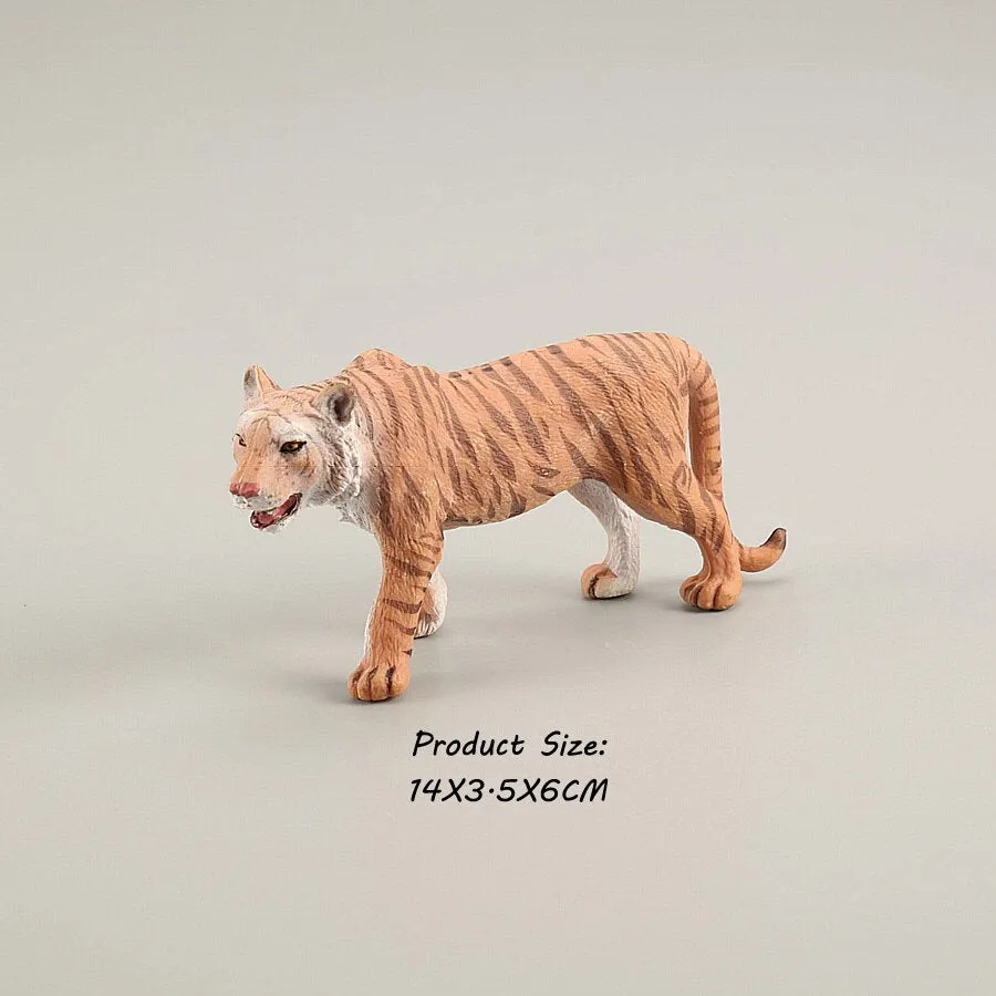 Wild animal model tiger lion leopard educational hand-painted jungle animal action figure model set