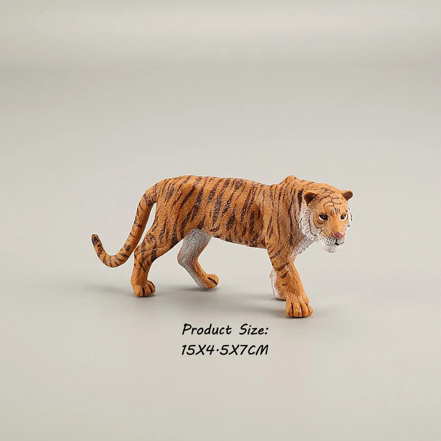 Wild animal model tiger lion leopard educational hand-painted jungle animal action figure model set