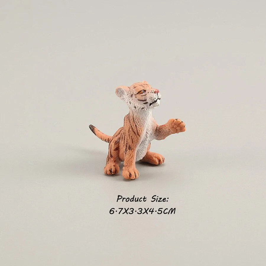 Wild animal model tiger lion leopard educational hand-painted jungle animal action figure model set