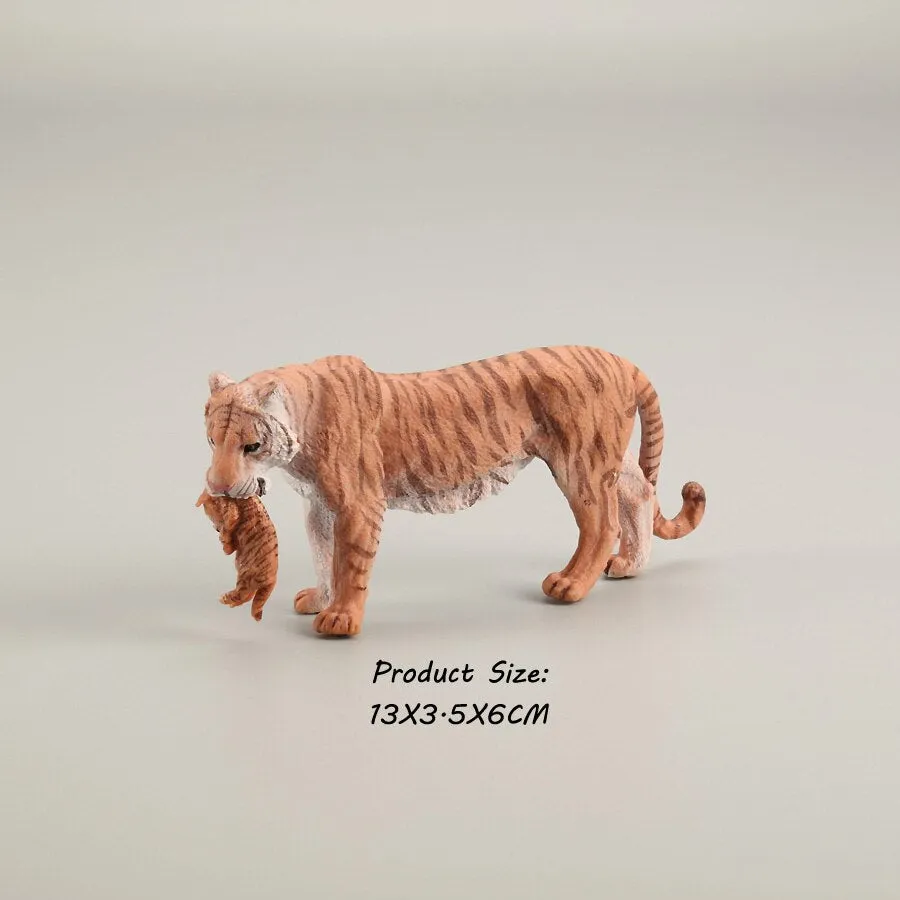 Wild animal model tiger lion leopard educational hand-painted jungle animal action figure model set