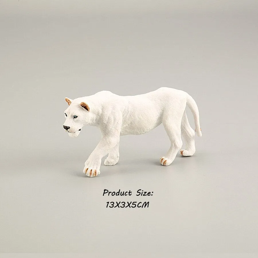Wild animal model tiger lion leopard educational hand-painted jungle animal action figure model set