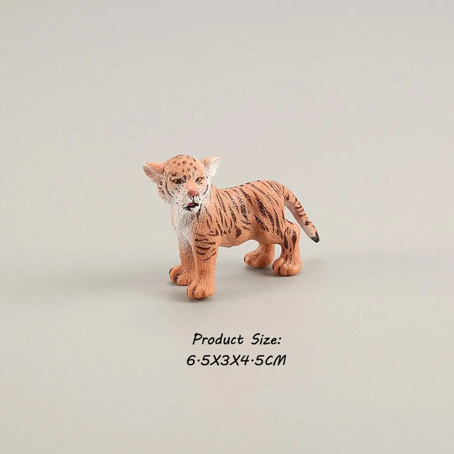 Wild animal model tiger lion leopard educational hand-painted jungle animal action figure model set