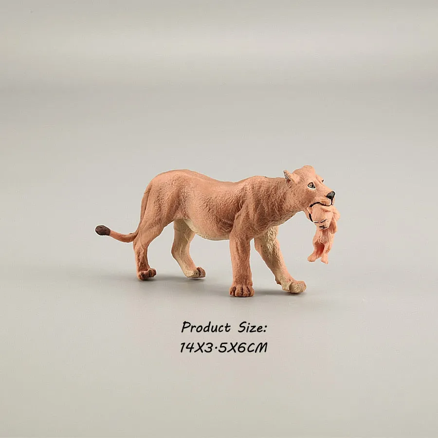 Wild animal model tiger lion leopard educational hand-painted jungle animal action figure model set