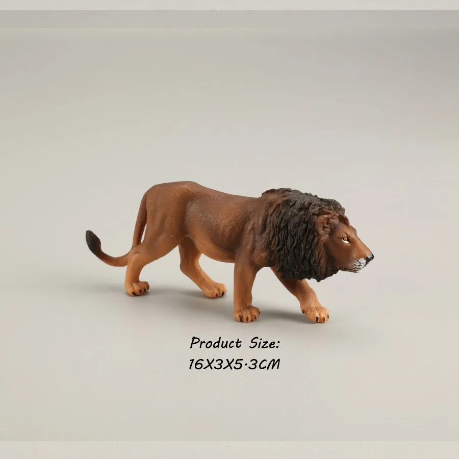 Wild animal model tiger lion leopard educational hand-painted jungle animal action figure model set