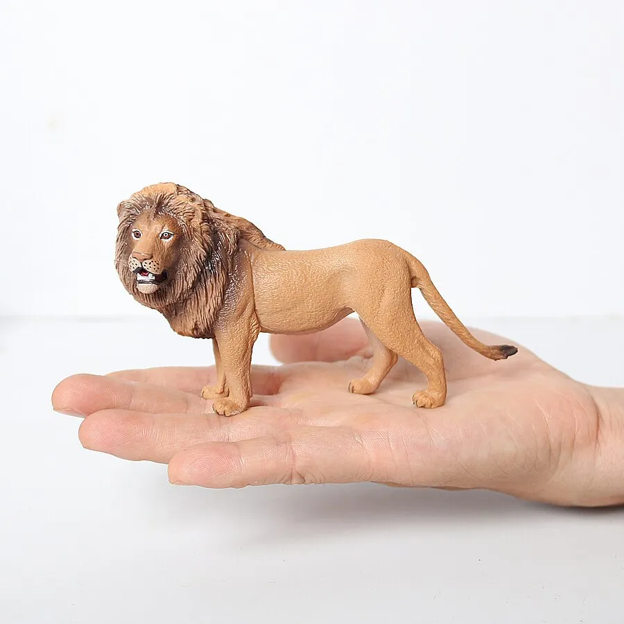 Wild animal model tiger lion leopard educational hand-painted jungle animal action figure model set