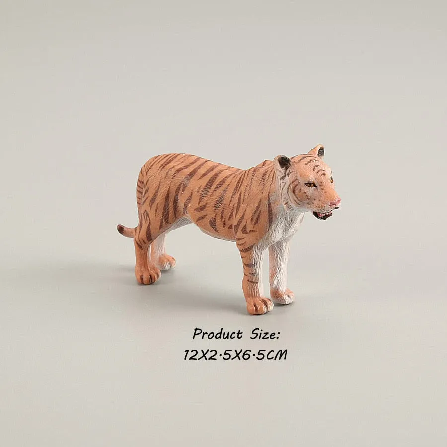 Wild animal model tiger lion leopard educational hand-painted jungle animal action figure model set
