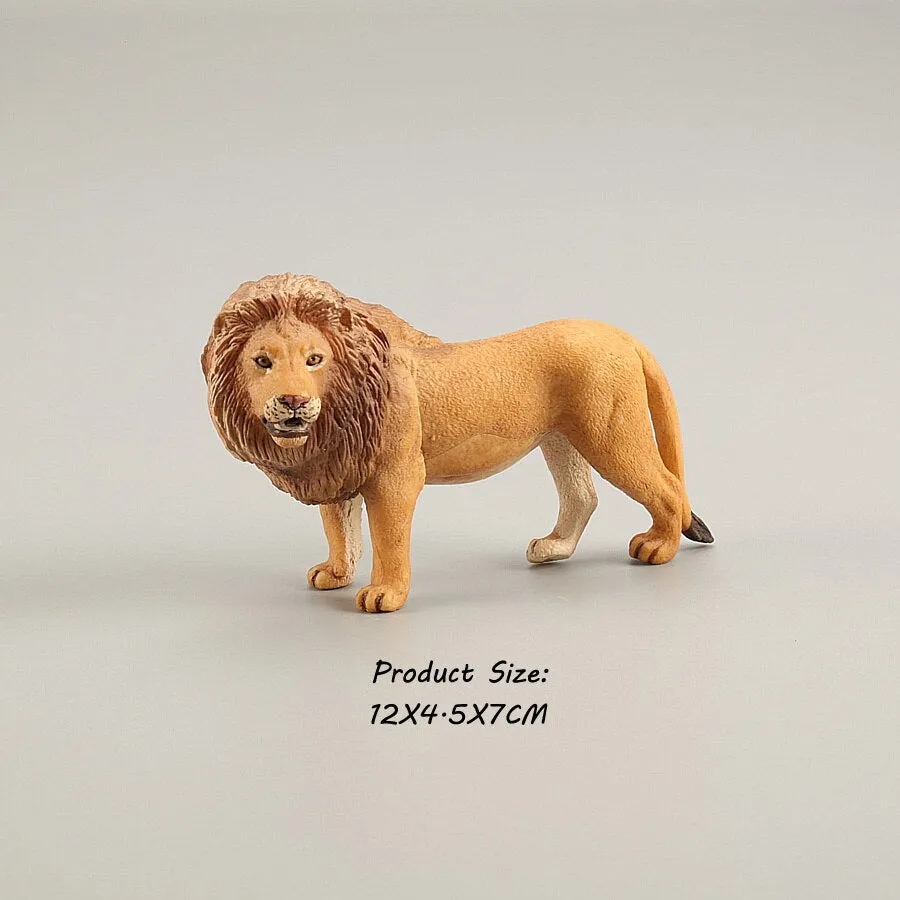 Wild animal model tiger lion leopard educational hand-painted jungle animal action figure model set