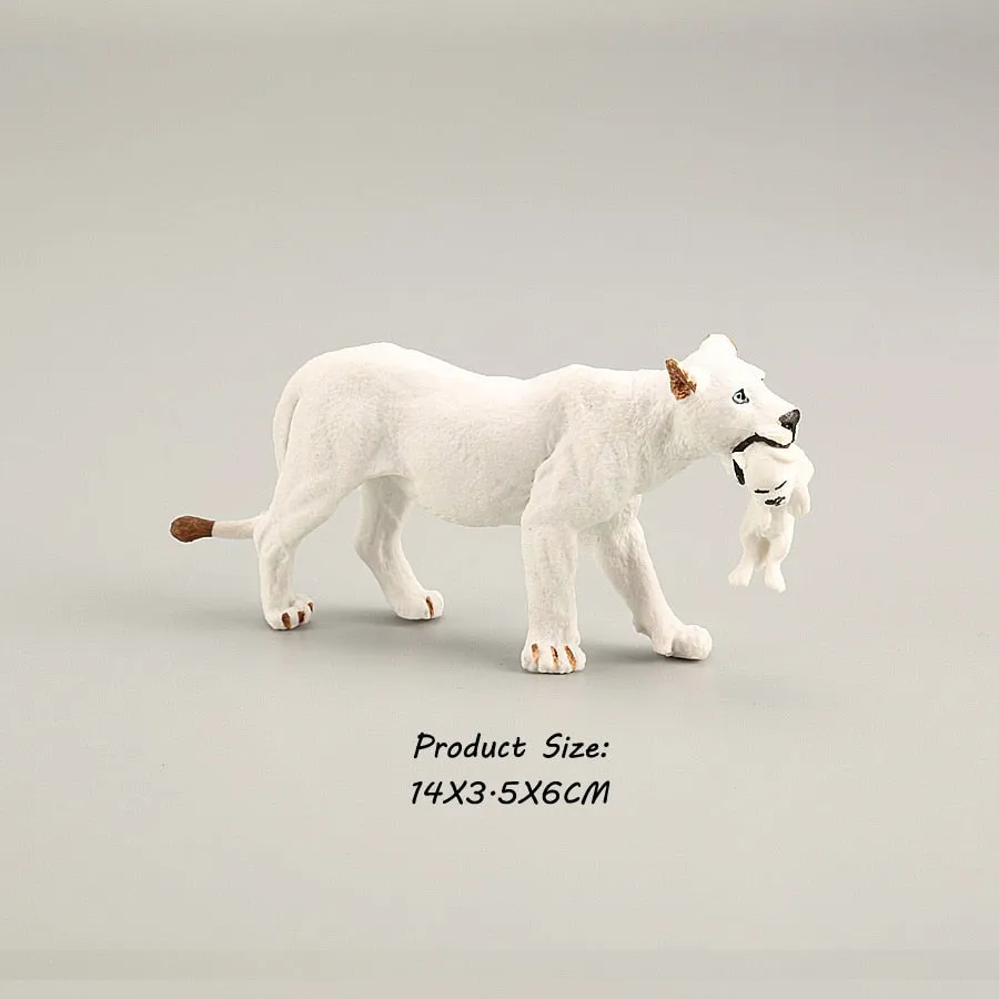 Wild animal model tiger lion leopard educational hand-painted jungle animal action figure model set