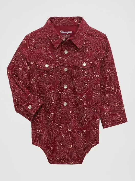 Wrangler Baby Red Paisley Onesie