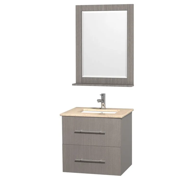 WYNDHAM COLLECTION Centra 24" Bathroom Vanity Set - Gray Oak