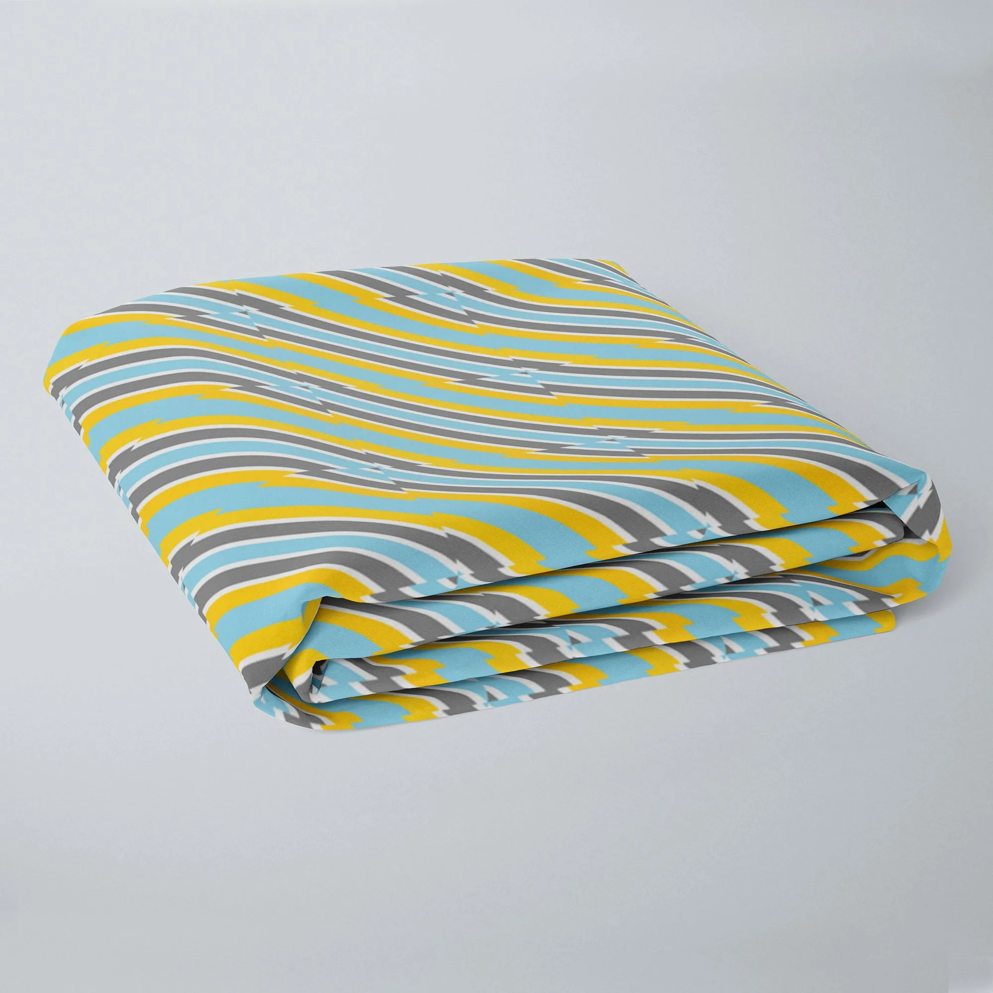 Yellow Blue Stripes Fitted Crib Sheet
